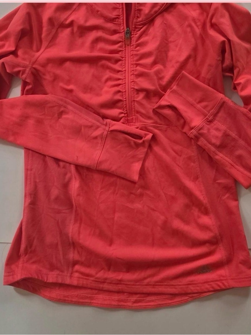adidas Coral Pink Half-Zip Performance Pullover